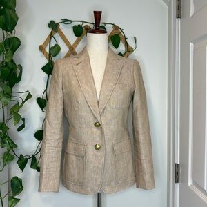 J. CREW Rhodes Linen Good Button Blazer Jacket